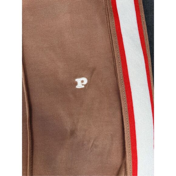 PINK Track Pants Women L Tan Side Stripe Lounge Athleisure Wide Leg Casual - Picture 3 of 13